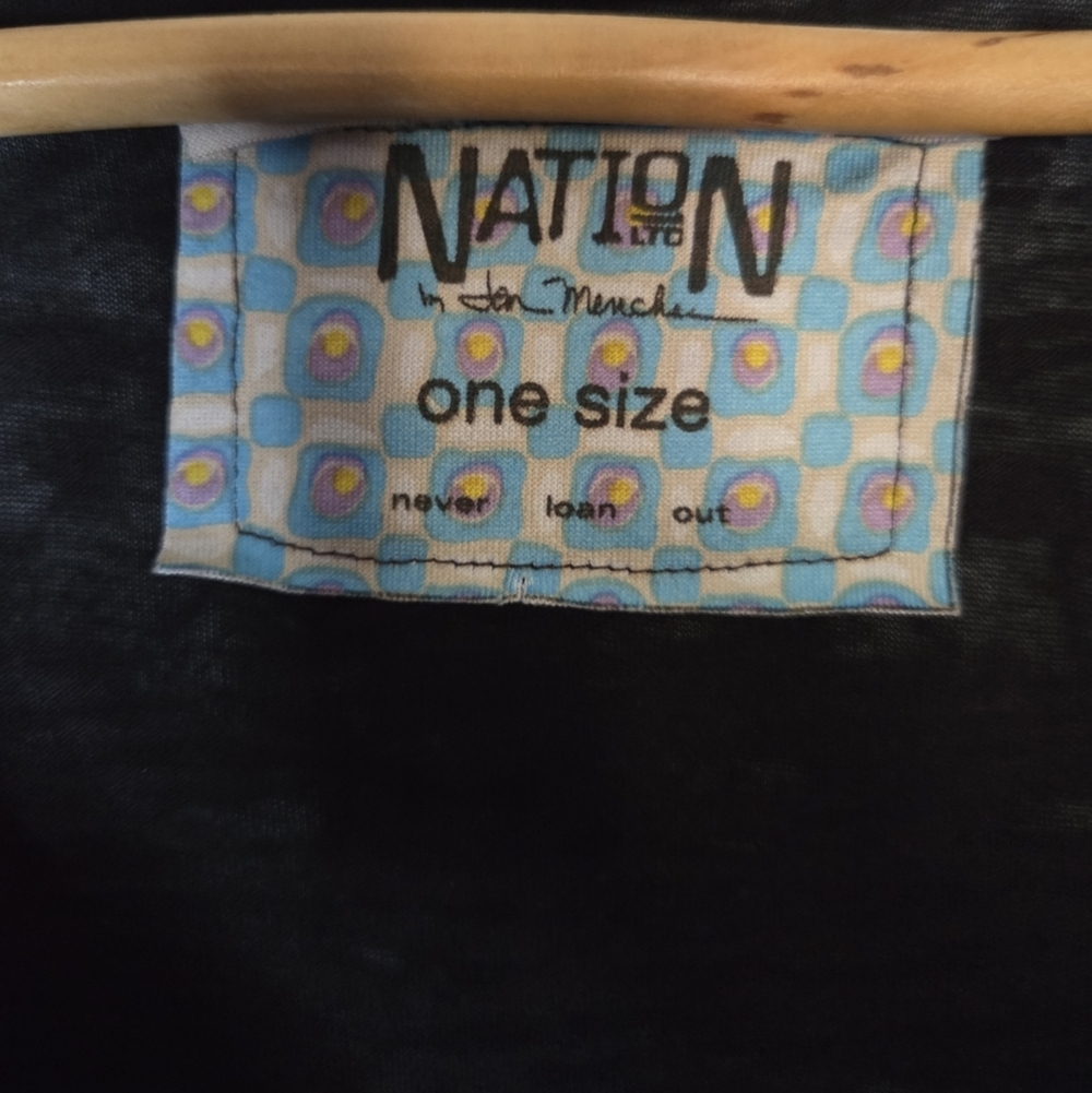 Nation Ltd. Semi Sheer Cowl Neck 3/4 Sleeve Top One Size - Picture 3 of 5